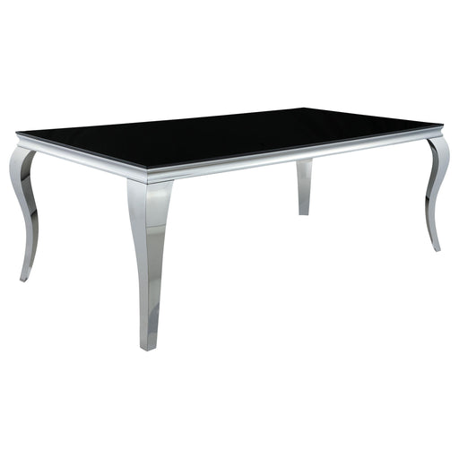 Carone Rectangular Glass Top Dining Table Black and Chrome - Imperial Furniture (Las Vegas, NV) - Multi Location