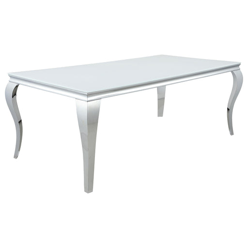 Carone Rectangular Glass Top Dining Table White and Chrome - Imperial Furniture (Las Vegas, NV) - Multi Location