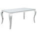 Carone Rectangular Glass Top Dining Table White and Chrome - Imperial Furniture (Las Vegas, NV) - Multi Location