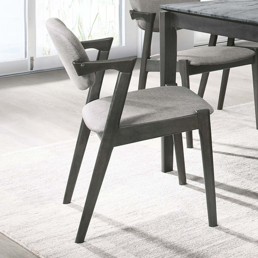 Stevie Upholstered Demi Arm Dining Side Chairs Brown Grey and Black (Set of 2) - Imperial Furniture (Las Vegas, NV) - Multi Location