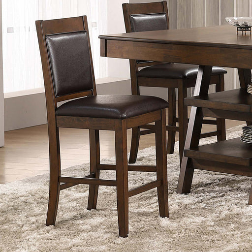 Dewey Upholstered Counter Height Chairs with Footrest (Set of 2) Brown and Walnut - Imperial Furniture (Las Vegas, NV) - Multi Location