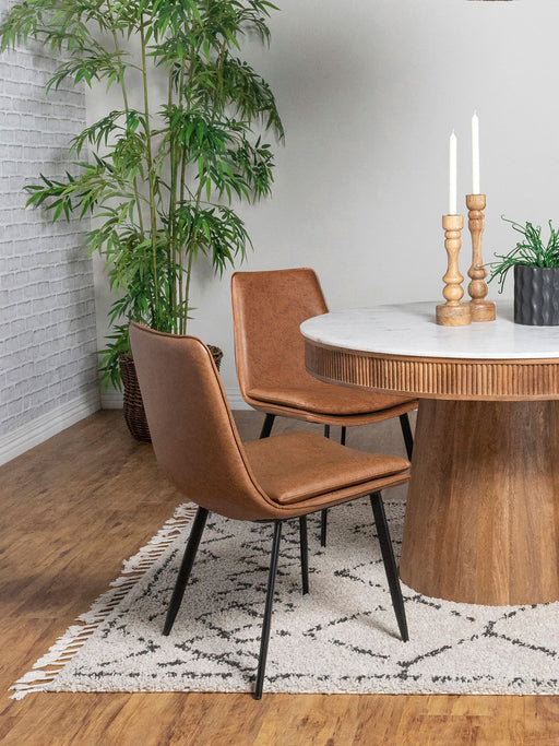 Ortega Padded Seat Solid Back Dining Side Chair Coffee and Black (Set of 2) - Imperial Furniture (Las Vegas, NV) - Multi Location