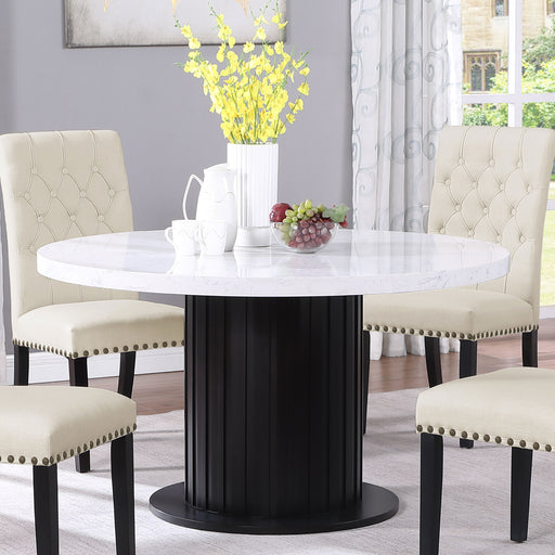 Sherry Round Dining Table Rustic Espresso and White - Imperial Furniture (Las Vegas, NV) - Multi Location