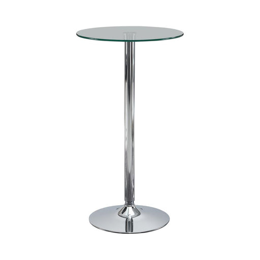 Abiline Glass Top Round Bar Table Chrome - Imperial Furniture (Las Vegas, NV) - Multi Location