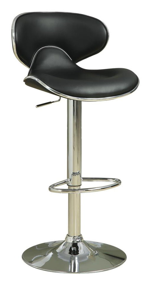 Edenton Upholstered Adjustable Height Bar Stools Black and Chrome (Set of 2) - Imperial Furniture (Las Vegas, NV) - Multi Location