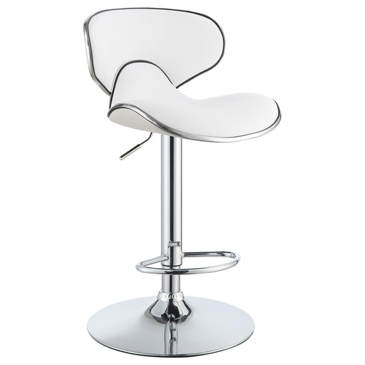 Edenton Upholstered Adjustable Height Bar Stools White and Chrome (Set of 2) - Imperial Furniture (Las Vegas, NV) - Multi Location