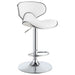 Edenton Upholstered Adjustable Height Bar Stools White and Chrome (Set of 2) - Imperial Furniture (Las Vegas, NV) - Multi Location