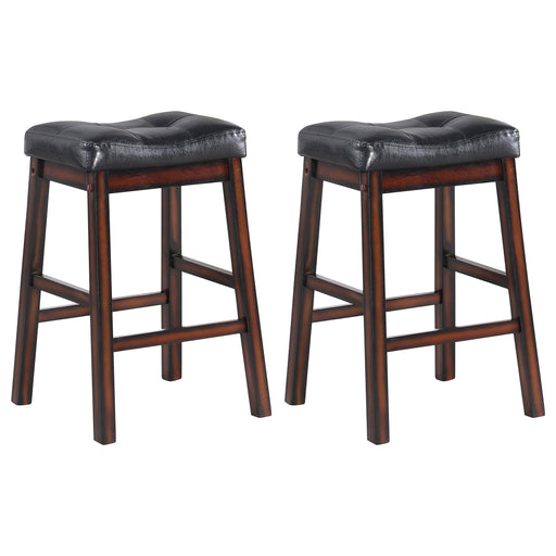Donald Upholstered Counter Height Stools Black and Cappuccino (Set of 2) - Imperial Furniture (Las Vegas, NV) - Multi Location