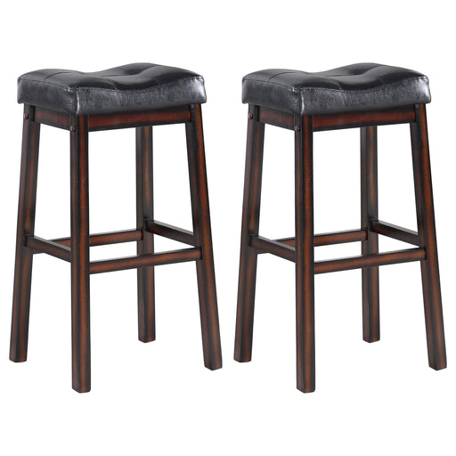 Donald Upholstered Bar Stools Black and Cappuccino (Set of 2) - Imperial Furniture (Las Vegas, NV) - Multi Location