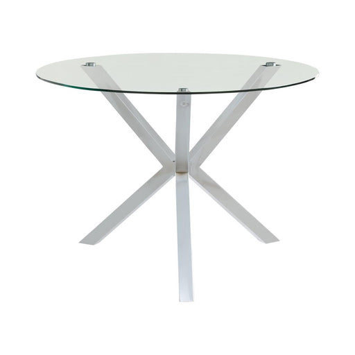 Vance Glass Top Dining Table with X-cross Base Chrome - Imperial Furniture (Las Vegas, NV) - Multi Location