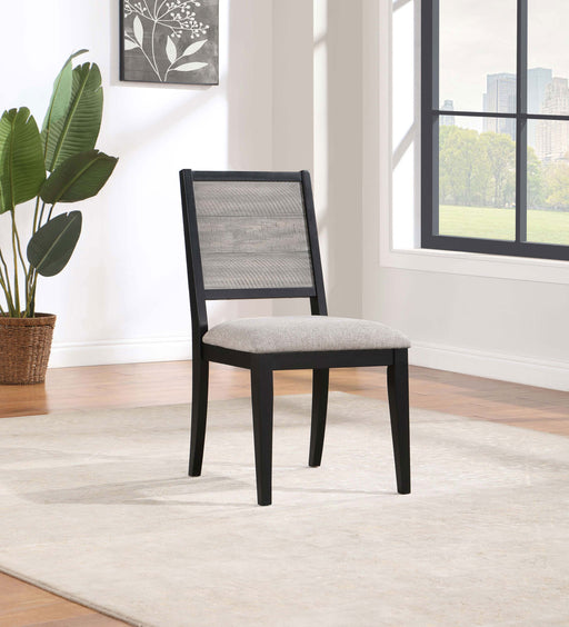 Elodie Upholstered Padded Seat Dining Side Chair Dove Grey and Black (Set of 2) - Imperial Furniture (Las Vegas, NV) - Multi Location