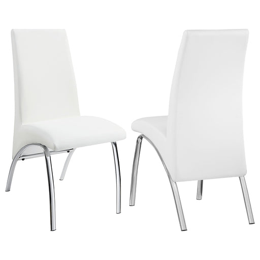 Bishop Upholstered Side Chairs White and Chrome (Set of 2) - Imperial Furniture (Las Vegas, NV) - Multi Location