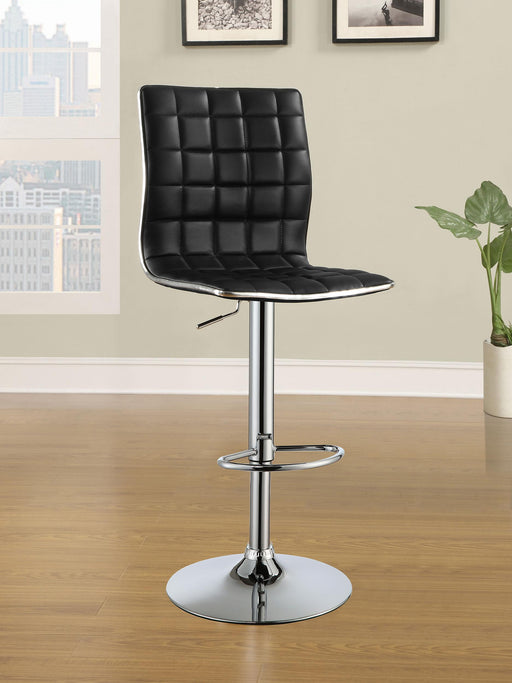 Ashbury Upholstered Adjustable Bar Stools Black and Chrome (Set of 2) - Imperial Furniture (Las Vegas, NV) - Multi Location