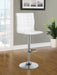 Ashbury Upholstered Adjustable Bar Stools White and Chrome (Set of 2) - Imperial Furniture (Las Vegas, NV) - Multi Location