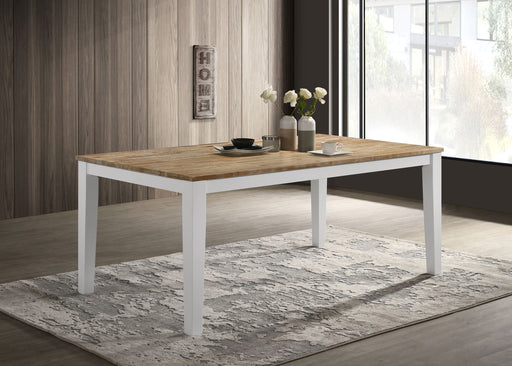 Hollis Rectangular Solid Wood Dining Table Brown and White - Imperial Furniture (Las Vegas, NV) - Multi Location