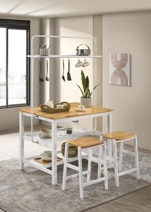 Edgeworth 3-piece Kitchen Island Counter Table Set White - Imperial Furniture (Las Vegas, NV) - Multi Location