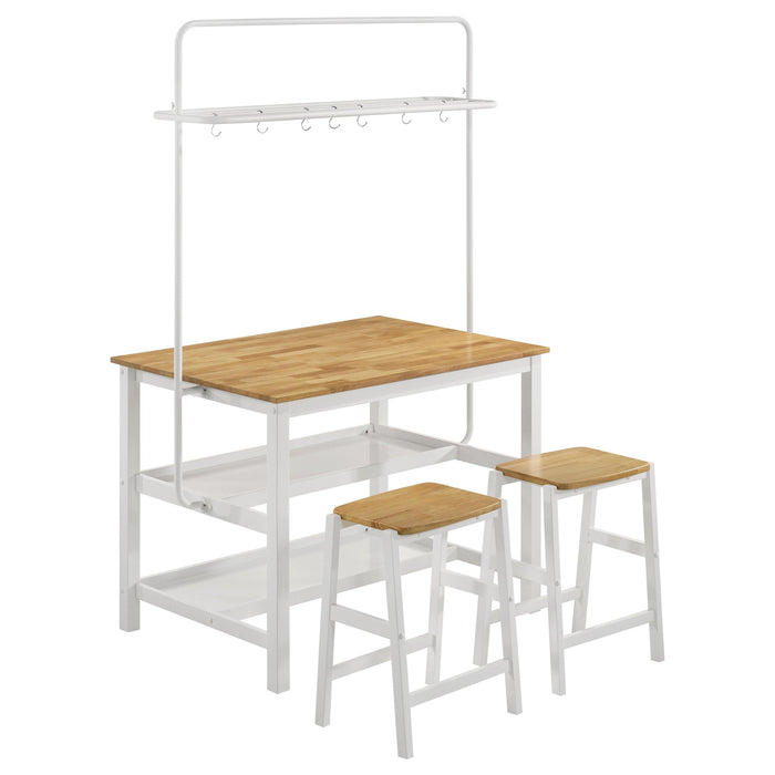 Edgeworth 3-piece Kitchen Island Counter Table Set White - Imperial Furniture (Las Vegas, NV) - Multi Location