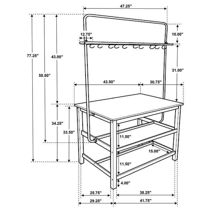 Edgeworth 3-piece Kitchen Island Counter Table Set White - Imperial Furniture (Las Vegas, NV) - Multi Location