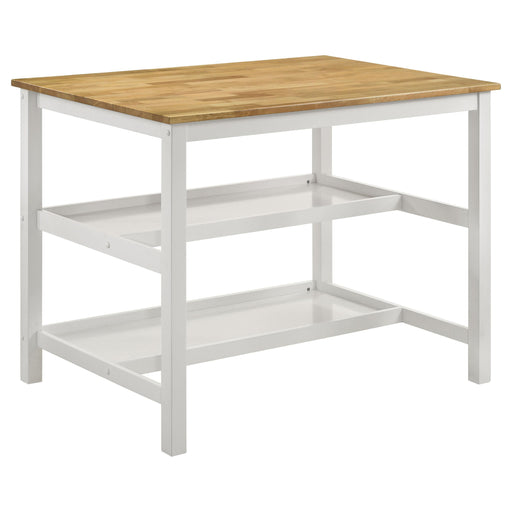 Edgeworth Kitchen Island Counter Table Brown and White - Imperial Furniture (Las Vegas, NV) - Multi Location