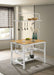 Hollis Kitchen Island Counter Height Table with Pot Rack Brown and White - Imperial Furniture (Las Vegas, NV) - Multi Location