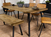 Maverick Rectangular Tapered Legs Dining Table Natural Mango and Black - Imperial Furniture (Las Vegas, NV) - Multi Location