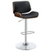 Folsom Upholstered Adjustable Bar Stool Black and Chrome - Imperial Furniture (Las Vegas, NV) - Multi Location