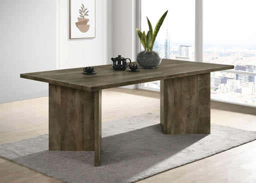 Tyler Rectangular Double V-Leg Dining Table Mango Brown - Imperial Furniture (Las Vegas, NV) - Multi Location