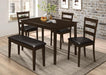 Guillen 5-piece Dining Set with Bench Cappuccino and Dark Brown - Imperial Furniture (Las Vegas, NV) - Multi Location