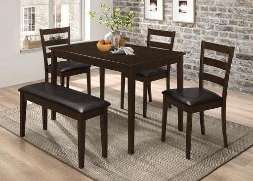 Guillen 5-piece Dining Set with Bench Cappuccino and Dark Brown - Imperial Furniture (Las Vegas, NV) - Multi Location