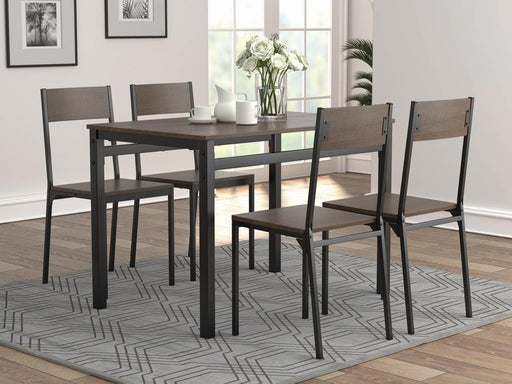 Lana 5-piece Rectangular Dining Table Set Dark Brown and Matte Black - Imperial Furniture (Las Vegas, NV) - Multi Location