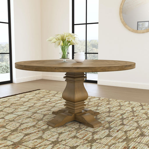 Florence Round Pedestal Dining Table Rustic Smoke - Imperial Furniture (Las Vegas, NV) - Multi Location