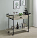 Ventura 2-tier Bar Cart with Storage Drawer Grey Driftwood - Imperial Furniture (Las Vegas, NV) - Multi Location