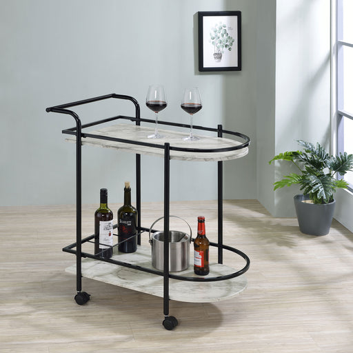 Desiree 2-tier Bar Cart with Casters Black - Imperial Furniture (Las Vegas, NV) - Multi Location