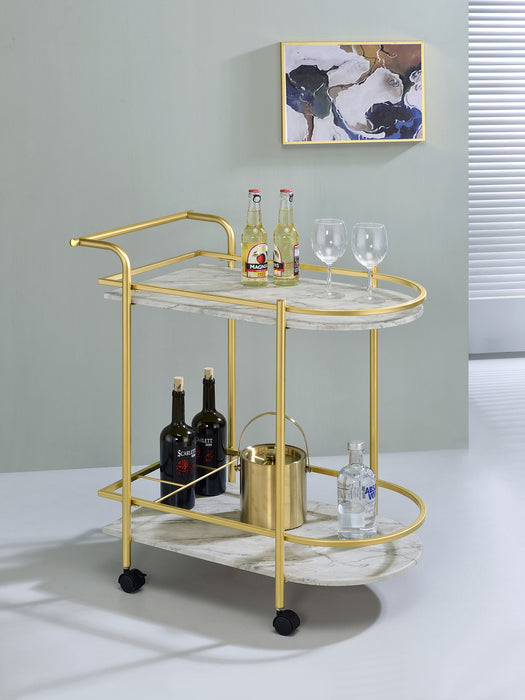 Desiree 2-tier Bar Cart with Casters Black - Imperial Furniture (Las Vegas, NV) - Multi Location