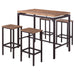 Santana 5-piece Pub Height Bar Table Set Weathered Chestnut and Black - Imperial Furniture (Las Vegas, NV) - Multi Location