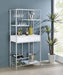 Figueroa 5-shelf Wine Cabinet with Storage Drawer White High Gloss and Chrome - Imperial Furniture (Las Vegas, NV) - Multi Location
