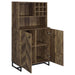 Mendoza 2-door Wine Cabinet Rustic Oak Herringbone and Gunmetal - Imperial Furniture (Las Vegas, NV) - Multi Location