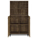 Mendoza 2-door Wine Cabinet Rustic Oak Herringbone and Gunmetal - Imperial Furniture (Las Vegas, NV) - Multi Location