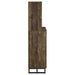 Mendoza 2-door Wine Cabinet Rustic Oak Herringbone and Gunmetal - Imperial Furniture (Las Vegas, NV) - Multi Location