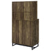 Mendoza 2-door Wine Cabinet Rustic Oak Herringbone and Gunmetal - Imperial Furniture (Las Vegas, NV) - Multi Location