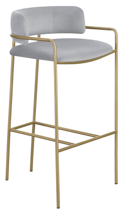 Comstock Upholstered Low Back Stool Grey and Gold - Imperial Furniture (Las Vegas, NV) - Multi Location