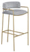 Comstock Upholstered Low Back Stool Grey and Gold - Imperial Furniture (Las Vegas, NV) - Multi Location