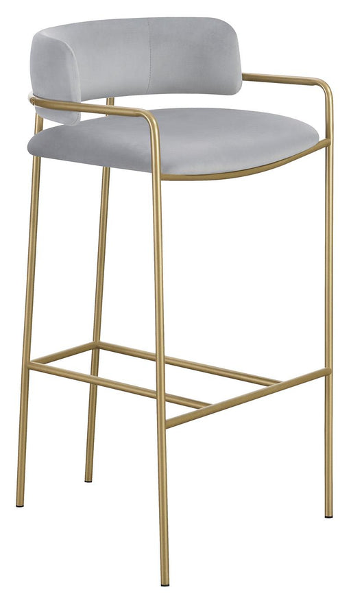 Comstock Upholstered Low Back Stool Grey and Gold - Imperial Furniture (Las Vegas, NV) - Multi Location
