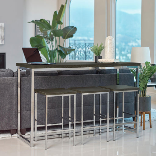 Cassidy 4-piece Rectangular Counter Height Set Dark Oak and Chrome - Imperial Furniture (Las Vegas, NV) - Multi Location