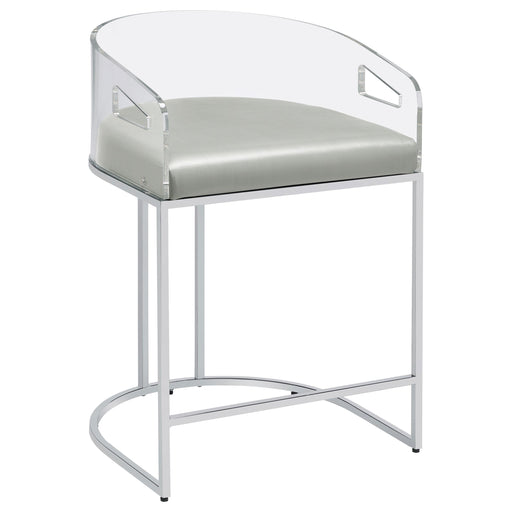 Thermosolis Acrylic Back Counter Height Stools Grey and Chrome (Set of 2) - Imperial Furniture (Las Vegas, NV) - Multi Location