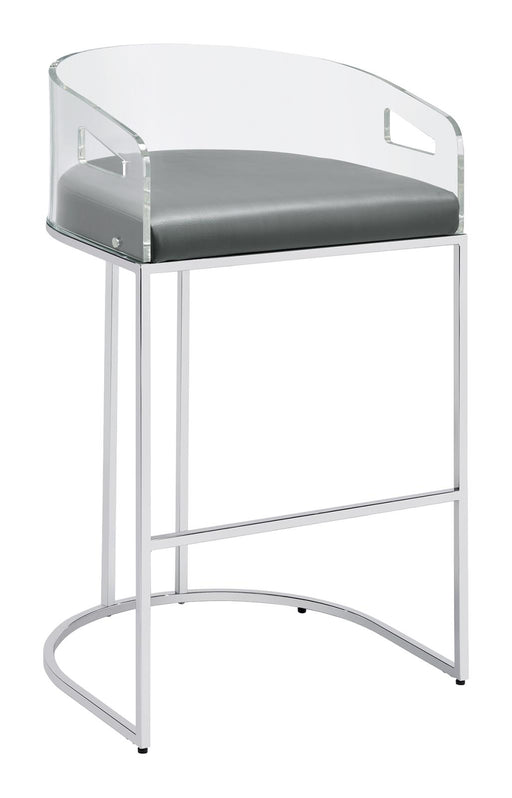 Thermosolis Acrylic Back Bar Stools Grey and Chrome (Set of 2) - Imperial Furniture (Las Vegas, NV) - Multi Location