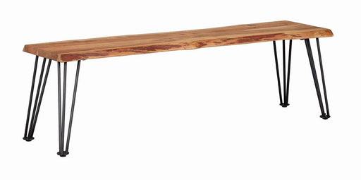 Sherman Bench Natural Acacia and Matte Black - Imperial Furniture (Las Vegas, NV) - Multi Location