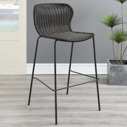 Mckinley Upholstered Bar Stools with Footrest (Set of 2) Brown and Sandy Black - Imperial Furniture (Las Vegas, NV) - Multi Location