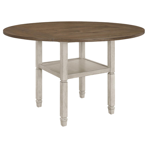 Sarasota Counter Height Table with Shelf Storage Nutmeg and Rustic Cream - Imperial Furniture (Las Vegas, NV) - Multi Location