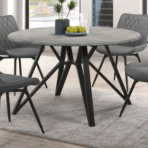 Neil Round Wood Top Dining Table Concrete and Black - Imperial Furniture (Las Vegas, NV) - Multi Location